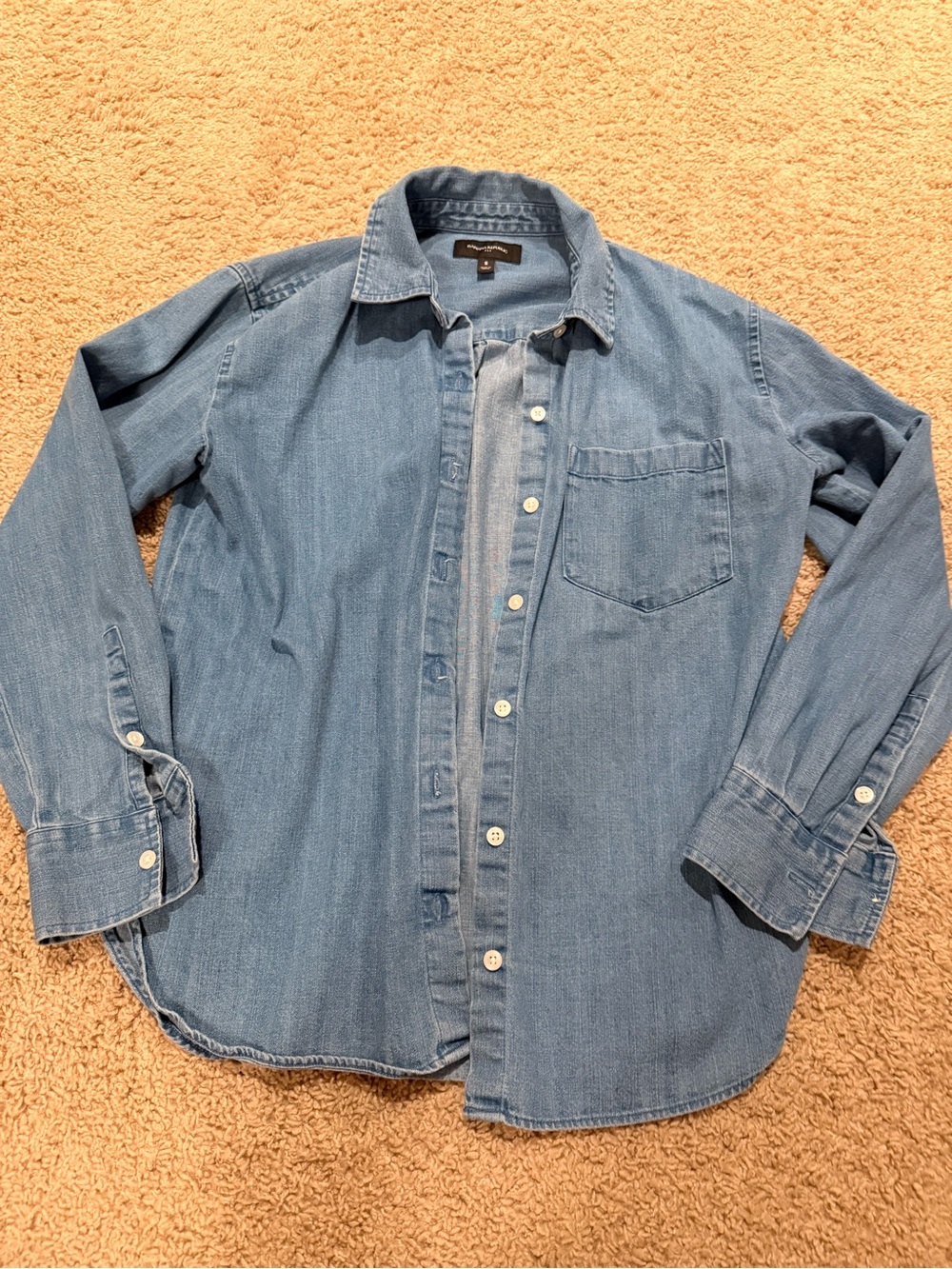 Light Blue Denim Button-Up Shirt